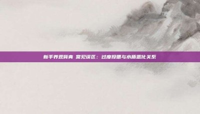 新手养观背青鳉常见误区：过度投喂与水质恶化关系