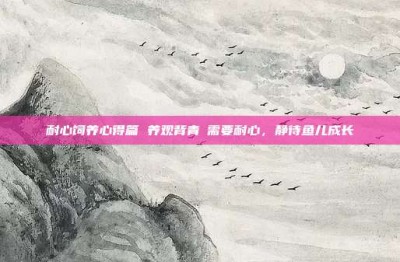 耐心饲养心得篇 养观背青鳉需要耐心，静待鱼儿成长