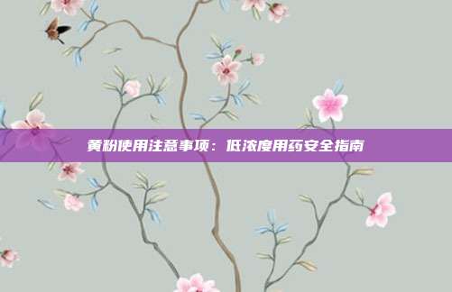 黄粉使用注意事项:低浓度用药安全指南