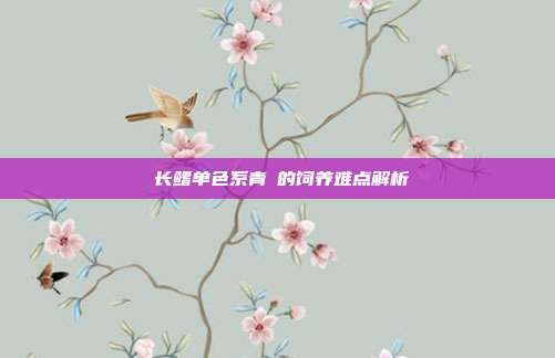 长鳍单色系青鳉的饲养难点解析